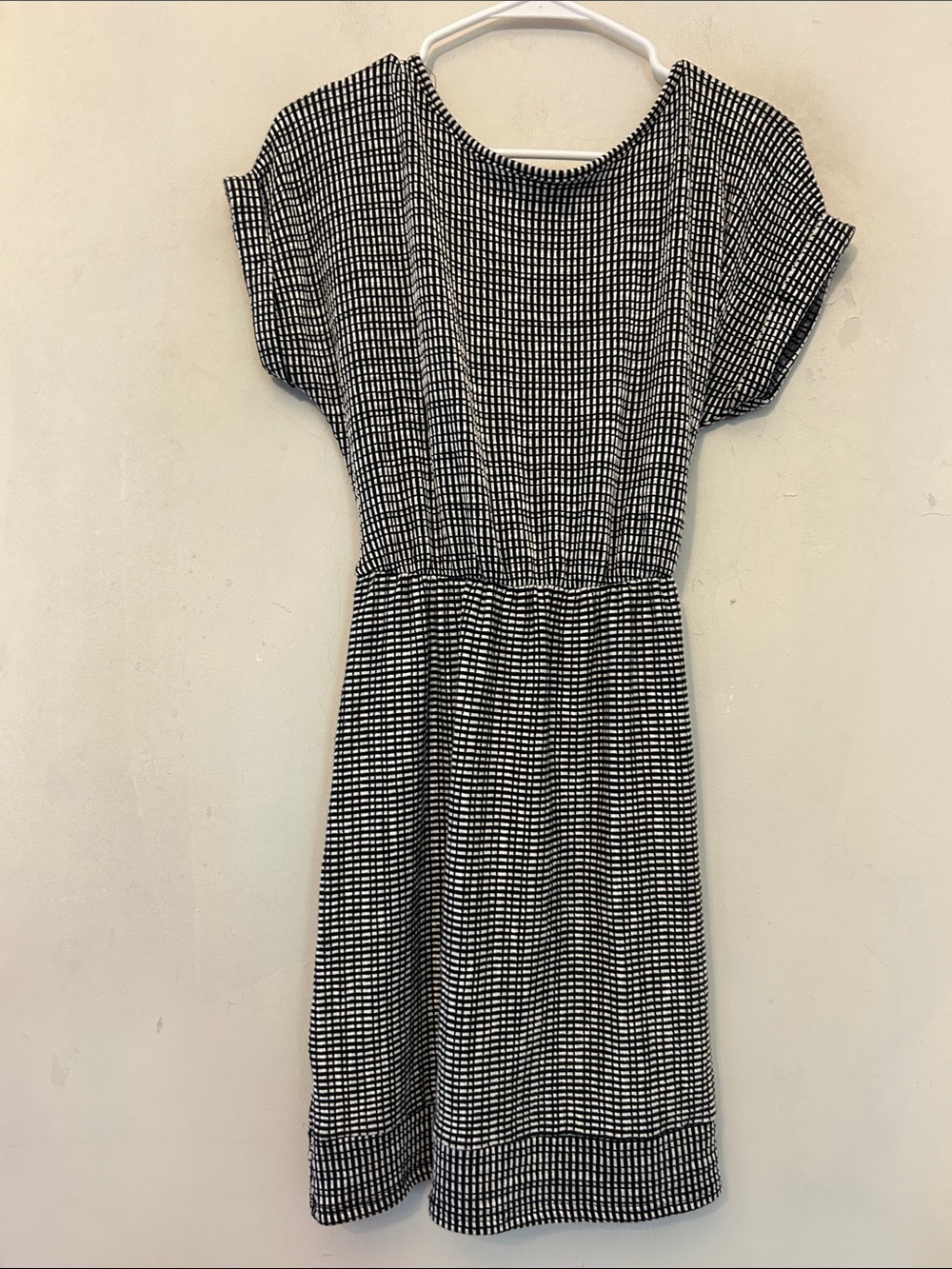 Caution to the Wind Black and White Grid Midi Dress - Casual Size M EUC